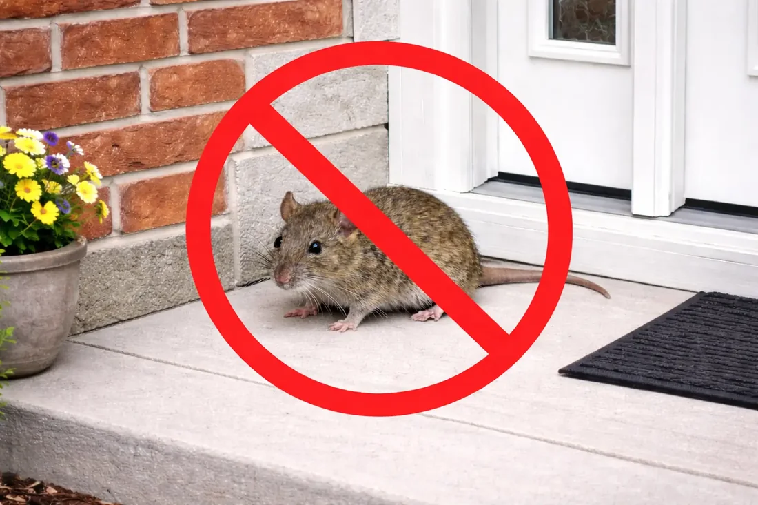 Image of a cancelled rat symbolizing rodent control and removal, getting rid of rats in house and keeping rodents out