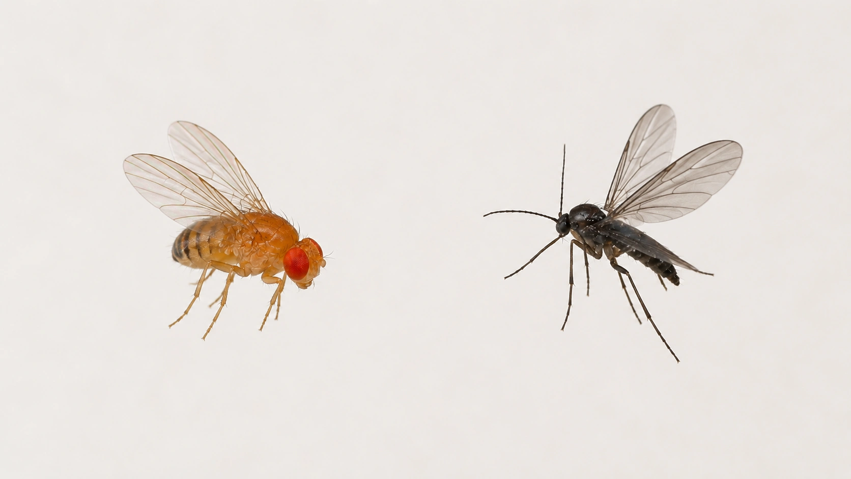 gnats and fruit flies are not the same. see the differences between a gnat and a fruit fly in this image