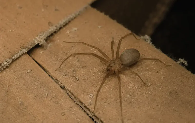 brown-recluse-spider-interesting-facts Brown recluse spider on a cardboard box, highlighting why stored boxes can create sheltered hiding places indoors.