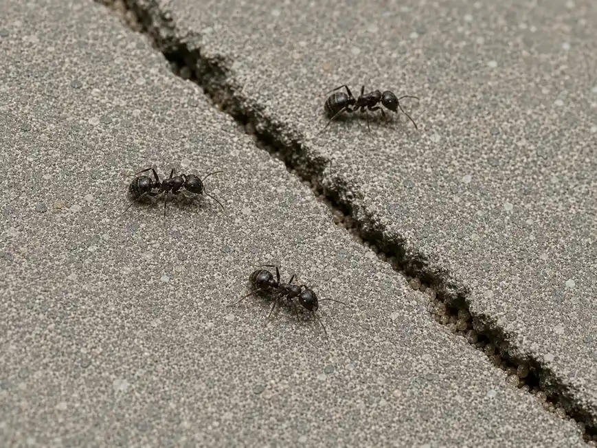ants on pavement in Pennsylvania close up